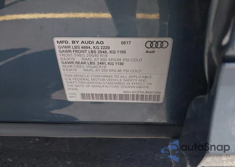 2018 Audi Q3 2.0T Premium/2.0T Sport Premium из США, поврежденный, VIN WA1JCCFSXJR007504